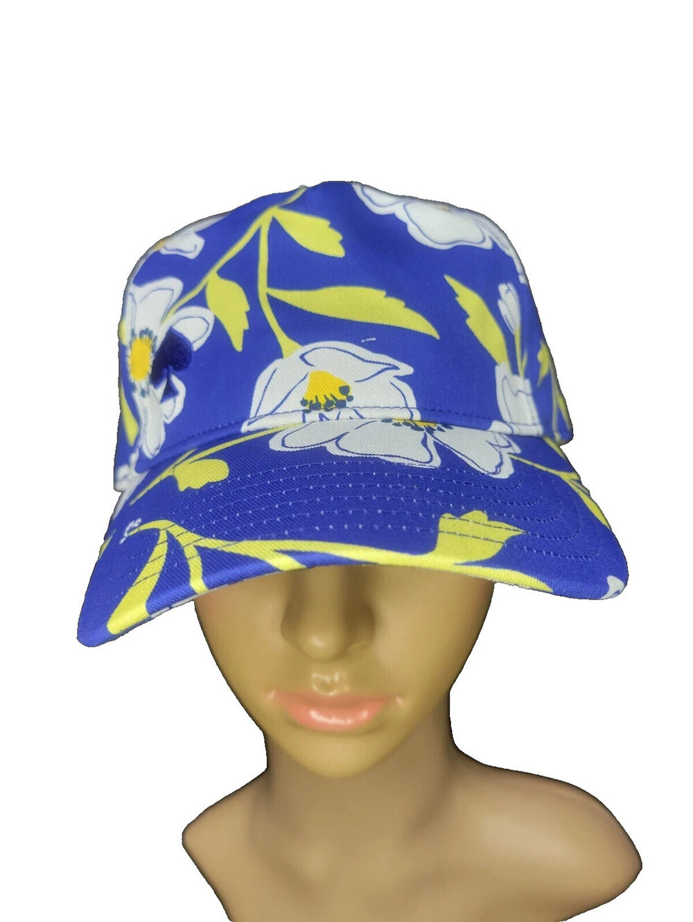 Kate Spade Womens Baseball Cap Wild Blue Iris Sunshine Floral O/S Adjustable NEW